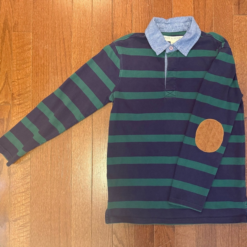 Henry and Hope long sleeve polo with elbow patches